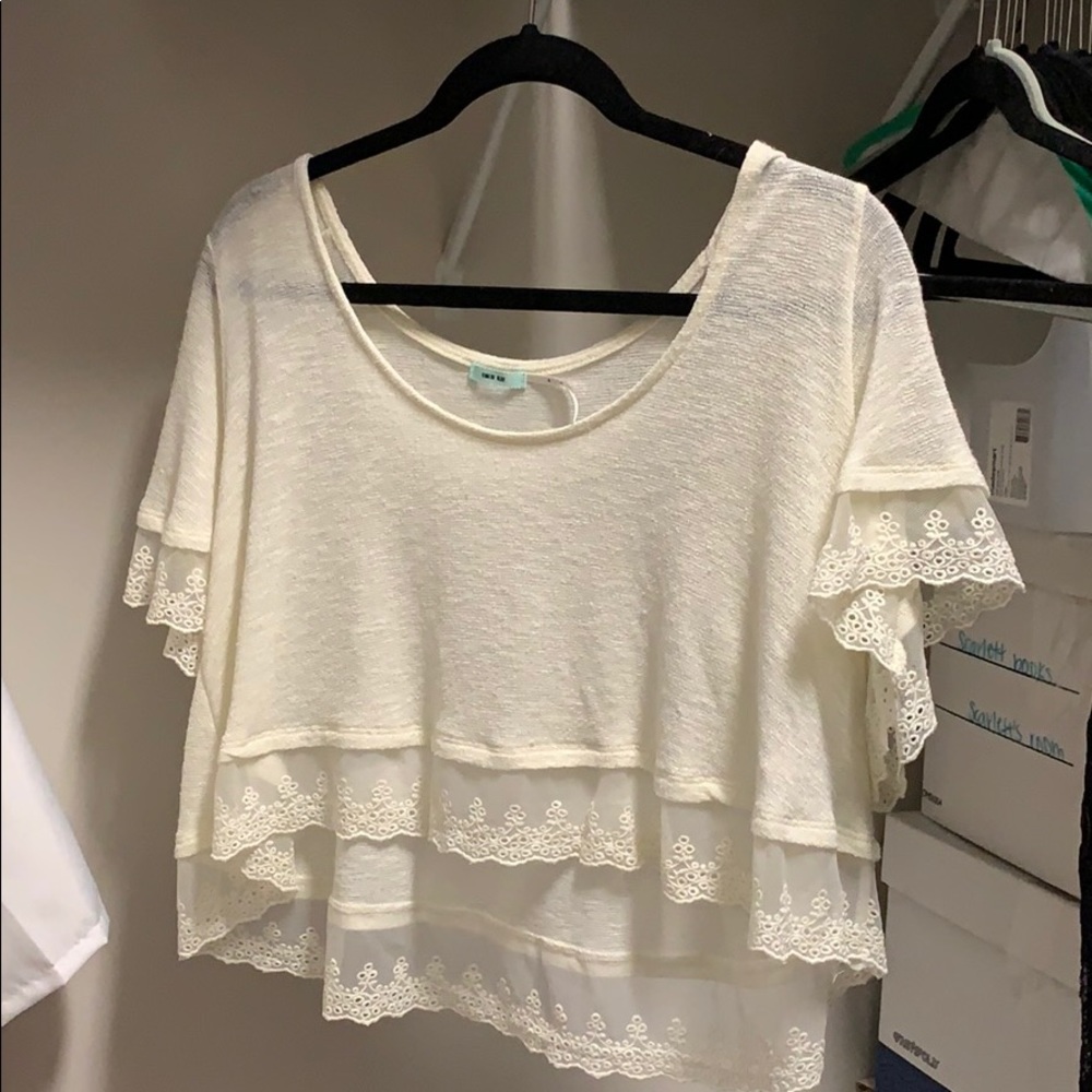 Kimchi Blue cream crop top from Urban Outfitters